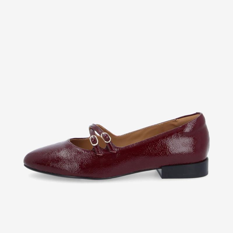 FLORA BALLERINA W - WRINKLED PATENT - BORDEAUX